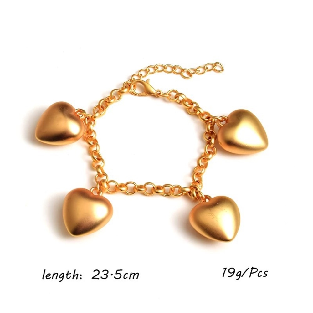 Zara Dangle Charms Matte Gold Queen of Hearts Bracelet